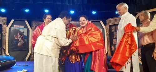 A precious concert moment at Trinity fine arts, Chennai, being honoured by Shri Seergazhi Siva Chidambaram